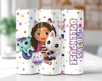 Envoltorio para vaso de la casa de muñecas de Gabby: Dibujo animado infantil PNG (Descarga digital, 9,3 x 8,2 pulgadas)