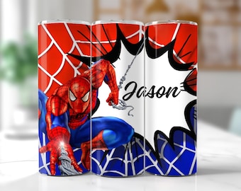 Bearbeitbarer Spiderman Tumbler Wrap 20 Unzen Skinny Spider Man Tumbler Wrap, Cartoon Tumbler Wrap, 20 Unzen Tumbler PNG Sublimationsdesign
