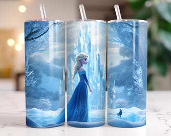 Frozen Princess Tumbler Wrap PNG: 20oz Skinny Tumbler Sublimation (Digital Download)