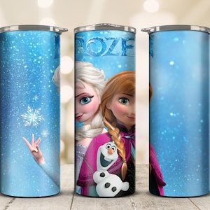 Frozen Tumbler Wrap Bundle: Elsa Princess Design, 20oz Skinny Tumbler PNG (Digital Download) image 7