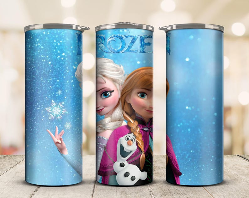 Frozen Tumbler Wrap Bundle: Elsa Princess Design, 20oz Skinny Tumbler PNG (Digital Download) image 7