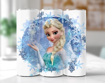 Frozen Princess Tumbler Wrap PNG: 20oz Skinny Tumbler Sublimation (Digital Download)