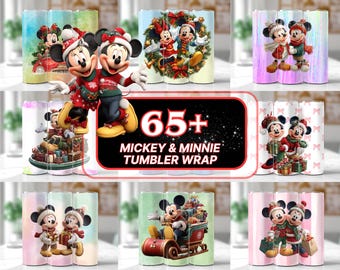 Mickey & Minnie Mouse Christmas Tumbler Wrap Bundle: 20oz Sublimation Designs (PNG Digital Download)