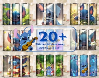20+ Stitch Tumbler Wrap Designs: 20oz PNG (Digital Download)