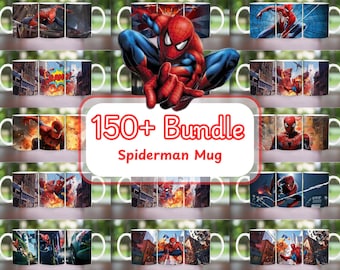 Spiderman Mug Wrap Designs Bundle: Super Hero PNG (Digitaler Download)