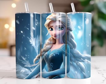 Frozen Princess Tumbler Wrap PNG: 20oz Skinny Tumbler Sublimation (Digital Download)