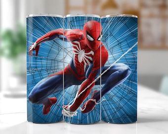 Opakowanie na kubek Spiderman PNG: 20oz, wzór sublimacji (pobranie cyfrowe)