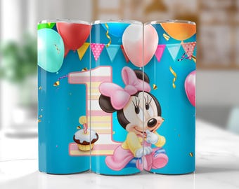 Envoltura para vaso de Minnie Mouse: vaso delgado de 20 oz PNG (descarga digital)