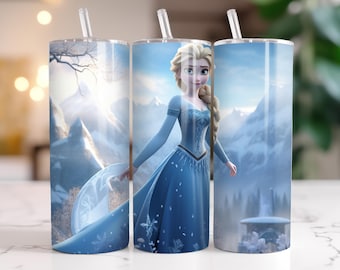Frozen Princess Tumbler Wrap PNG: 20oz Skinny Tumbler Sublimation (Digital Download)