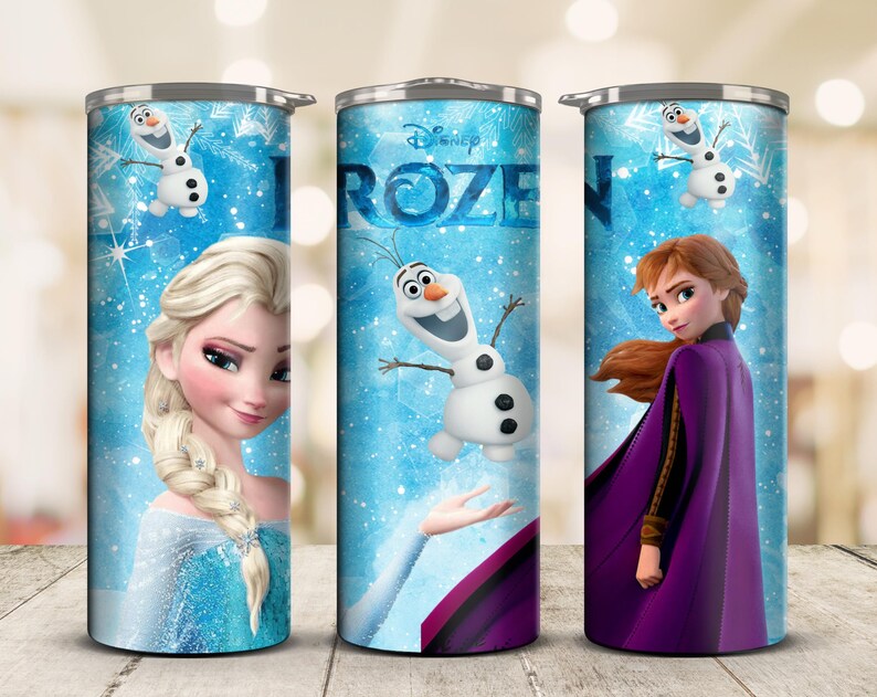 Frozen Tumbler Wrap Bundle: Elsa Princess Design, 20oz Skinny Tumbler PNG (Digital Download) image 5