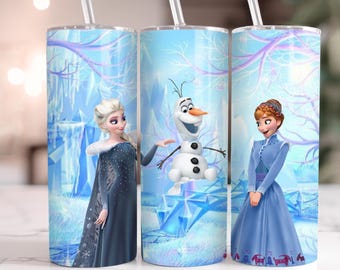 Frozen Princess Tumbler Wrap PNG: 20oz Skinny Tumbler Sublimation (Digital Download)