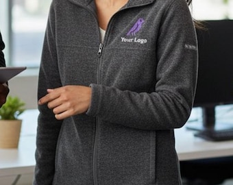 Custom Logo Columbia Fleece Jacket: Personalized Embroidered Columbia Jacket, Multiple Thread Colors, Multiple Embroidery Areas