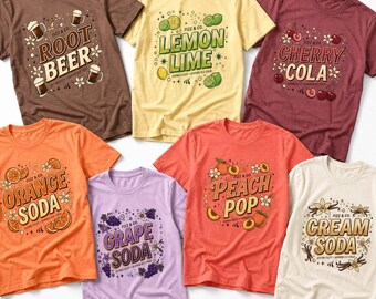 Retro Soda Group Tee: Halloween Group Costume, Graphic Comfort Colors T-shirt, Vintage Soda Pop Illustration