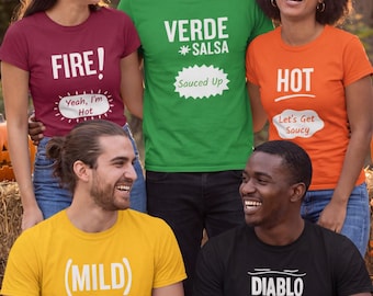 Custom Hot Sauce Packet Shirt: Personalized Sauce Packet Tee, Easy Group Halloween Costume, Funny Matching Costume, Custom Message Shirt