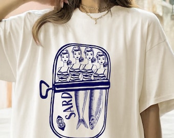 Sardine Barbie T-Shirt: Comfort Colors Italian Summer Tee, Tinned Fish Graphic, Fisherman Aesthetic, Doll Shirt, La Dolce Vita, Amalfi Coast