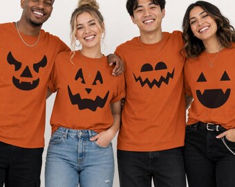 Jack O Lantern Costume Shirt: Pumpkin Face T Shirt, Easy Halloween Costume, Matching Group Costume Tee, Coworker, Friends Costume