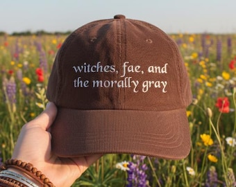 Fantasy Corduroy Cap: Witches, Fae, and the Morally Gray Embroidered Dad Hat, Book Lover Gift, Shadow Daddy