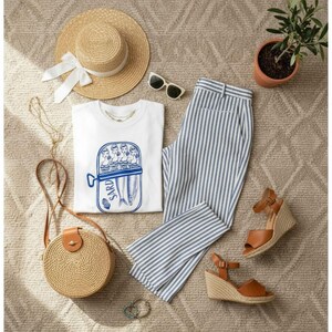 Sardine Barbie T-Shirt: Comfort Colors Italian Summer Tee, Tinned Fish Graphic, Fisherman Aesthetic, Doll Shirt, La Dolce Vita, Amalfi Coast image 3