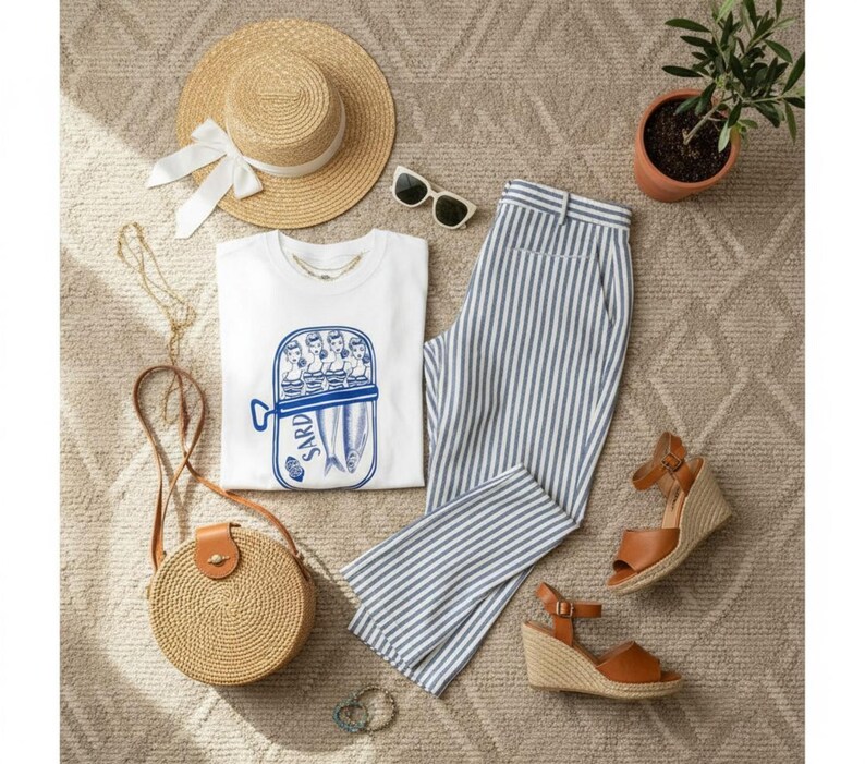 Sardine Barbie T-Shirt: Comfort Colors Italian Summer Tee, Tinned Fish Graphic, Fisherman Aesthetic, Doll Shirt, La Dolce Vita, Amalfi Coast image 3