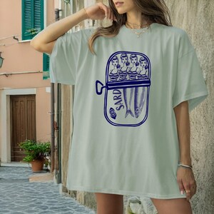 Sardine Barbie T-Shirt: Comfort Colors Italian Summer Tee, Tinned Fish Graphic, Fisherman Aesthetic, Doll Shirt, La Dolce Vita, Amalfi Coast image 6