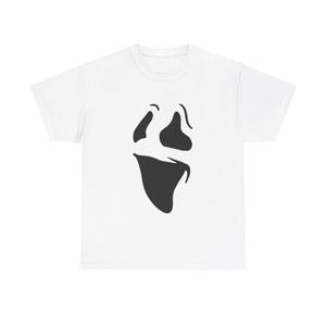 Ghost Face Group Costume Shirt: Cute Ghost Costume Tee, Easy Halloween Costume, Spooky Season T Shirt, Matching Group Halloween Shirt White