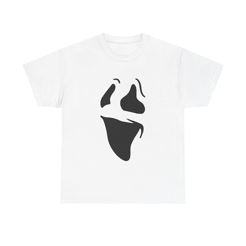 Ghost Face Group Costume Shirt: Cute Ghost Costume Tee, Easy Halloween Costume, Spooky Season T Shirt, Matching Group Halloween Shirt White