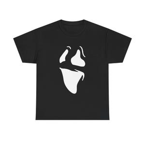 Ghost Face Group Costume Shirt: Cute Ghost Costume Tee, Easy Halloween Costume, Spooky Season T Shirt, Matching Group Halloween Shirt Black