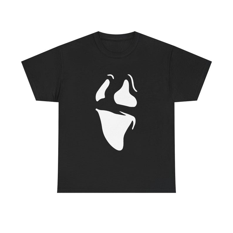 Ghost Face Group Costume Shirt: Cute Ghost Costume Tee, Easy Halloween Costume, Spooky Season T Shirt, Matching Group Halloween Shirt Black