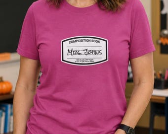Custom Notebook Costume T-Shirt: Personalized Group Halloween Costume, Easy Large Group Matching Halloween T Shirt, Custom Label Tee
