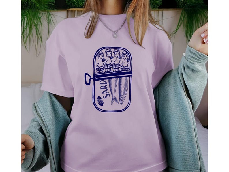 Sardine Barbie T-Shirt: Comfort Colors Italian Summer Tee, Tinned Fish Graphic, Fisherman Aesthetic, Doll Shirt, La Dolce Vita, Amalfi Coast image 5