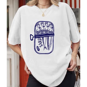 Sardine Barbie T-Shirt: Comfort Colors Italian Summer Tee, Tinned Fish Graphic, Fisherman Aesthetic, Doll Shirt, La Dolce Vita, Amalfi Coast image 4