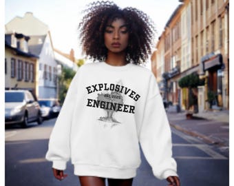 Custom Explosives Engineer Sweatshirt, College Graduation Gift, Personalized Year Established, Explosion Student Shirt Cotton Blend Crewneck