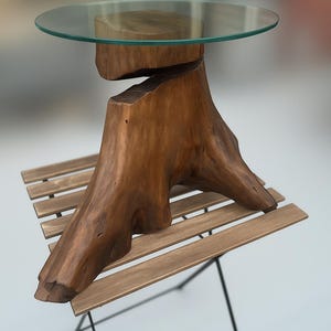 Scar & Flame Tree Stump Side Table