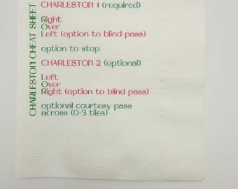 Mahjong Napkins - Charleston Cheat Sheet