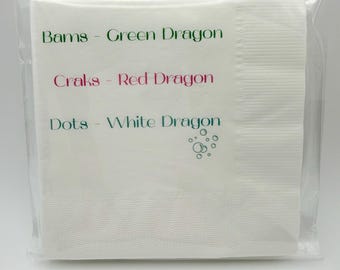 Servilletas de Mahjong - Dragones Multicolor