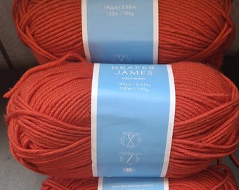 Draper James Merino Cozy Wool, Holiday Red, Dark Sand, Leather Brown