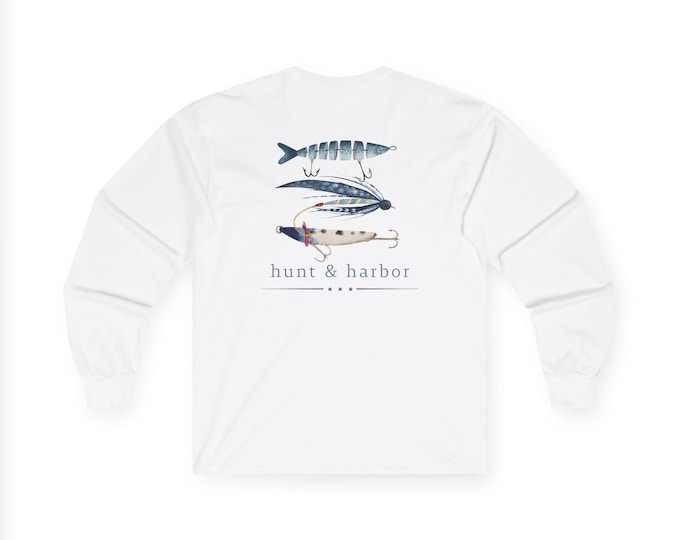 Fishing Lure Long Sleeve Tee, Ocean Lover Apparel, Perfect for Boating, Beach Day, Maritime Gift, Sailor Shirt