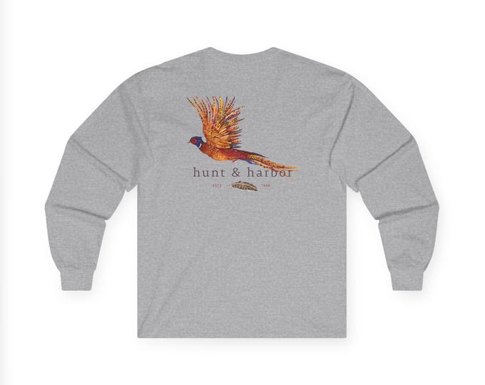 Pheasant Long Sleeve Tee, Hunting Lover Apparel, Perfect for Summer, Beach Day, Hunting Gift, Hunting Shirt