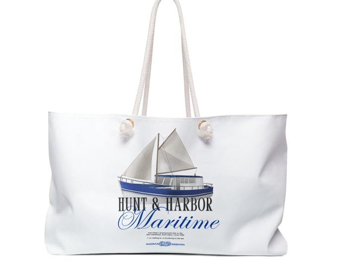 Maritime Hunt & Harbor Stylish Pool Beach or Boat Tote
