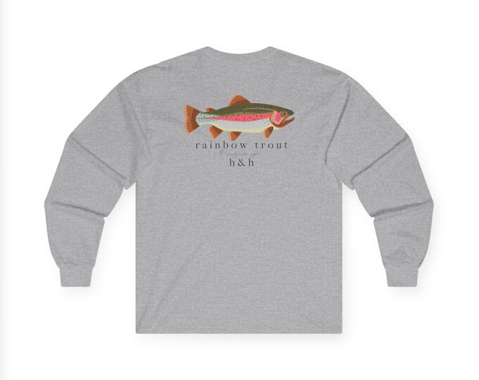 Rainbow Trout Long Sleeve Tee, Ocean Lover Apparel, Perfect for Boating, Beach Day, Maritime Gift, Sailor Shirt