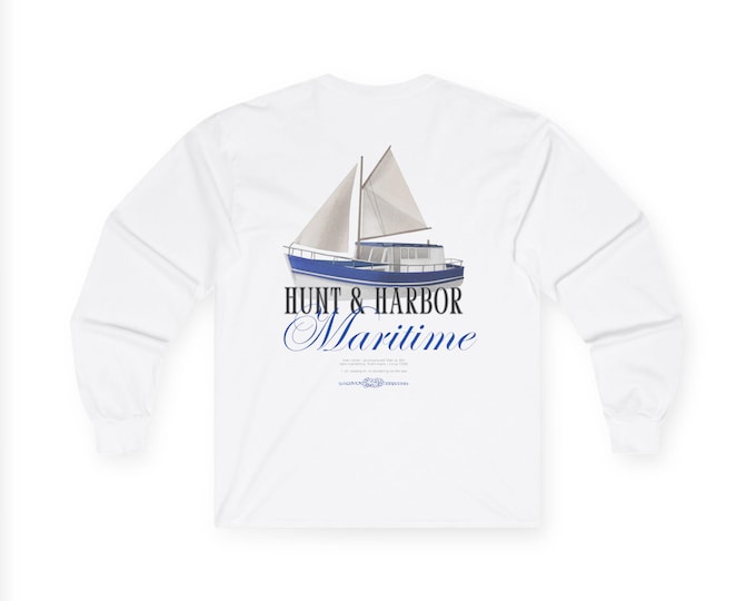 Nautical Themed Long Sleeve Tee, Ocean Lover Apparel, Perfect for Boating, Beach Day, Maritime Gift, Sailor Shirt