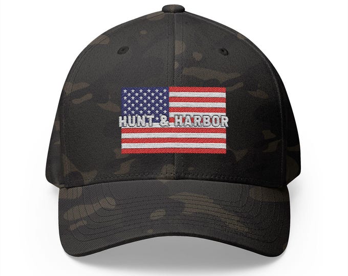 Patriotic American Flag Embroidered Cap - Hunt & Harbor