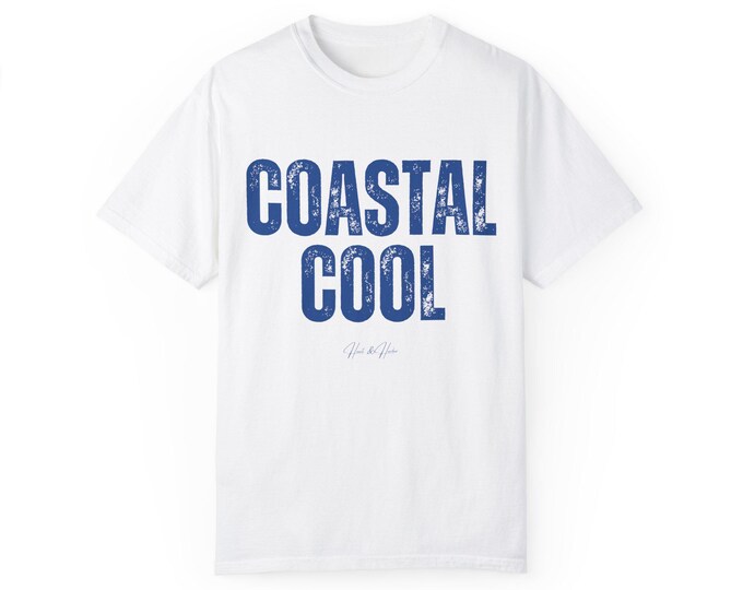 Coastal Cool Unisex Garment-Dyed T-shirt, Casual Summer Apparel, Beach Lover Gift, Travel Clothes, Graphic Tee