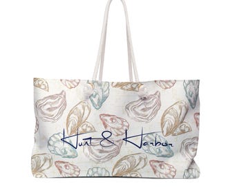 Oyster Hunt & Harbor Stylish Beach Pool Boat Tote