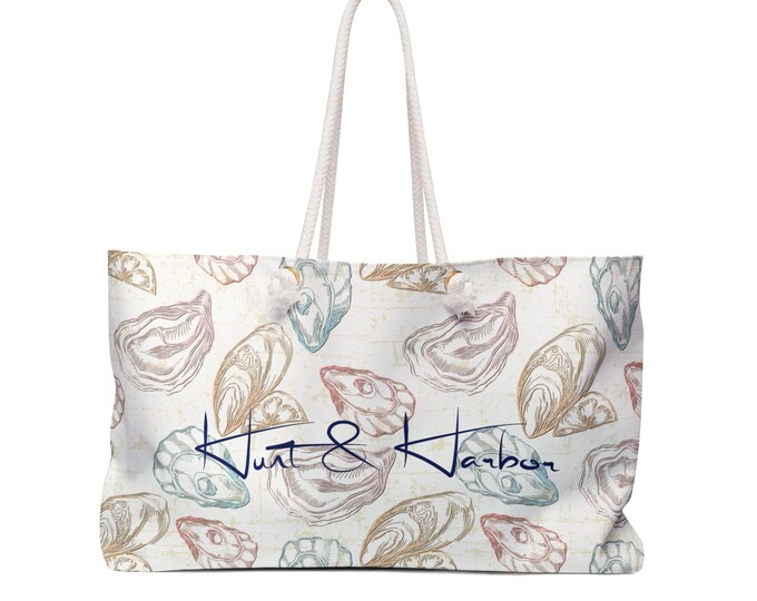 Oyster Hunt & Harbor Stylish Beach Pool Boat Tote