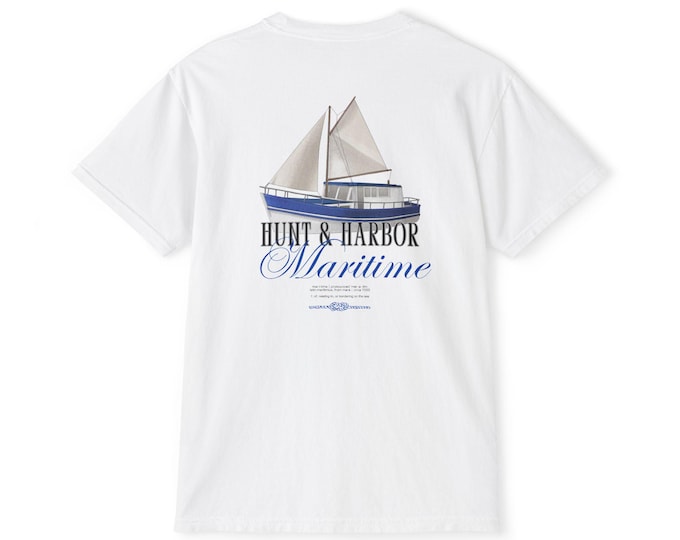 Maritime Nautical Unisex Pocket T-Shirt, Perfect for Summer Adventures, Beach Days, Boating Trips, Casual Wear, Gifts for Sailors