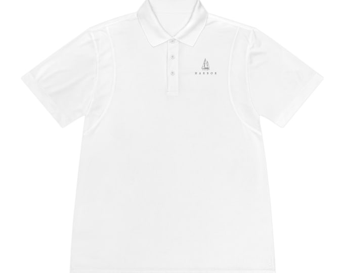 Hunt & Harbor Harbor Logo Men's Sport Polo - Sport Polo Shirt for Men, Fashionable Logo, Golf Polo