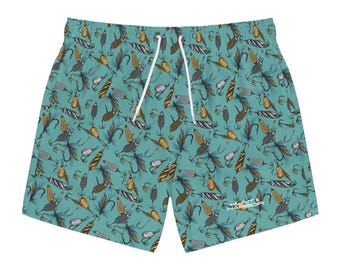 Fishing Lure Swim Trunks | Fisherman Swimwear