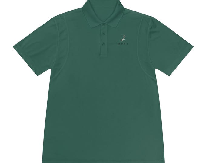 Hunt & Harbor Hunt Logo Men's Sport Polo - Sport Polo Shirt for Men, Fashionable Logo, Golf Polo