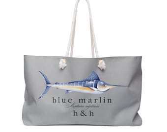 Blue Marlin Hunt & Harbor Stylish Pool Beach or Boat Tote